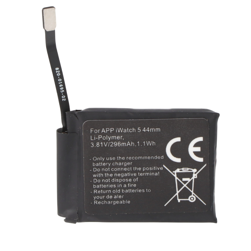 RHINO POWER HIGH QUALITY Replacement Battery only suitable for Apple Watch 5 44mm, A2181, A2157, Li-Polymer, 3.81V, 296mAh, 1.1Wh, built-in, without tools