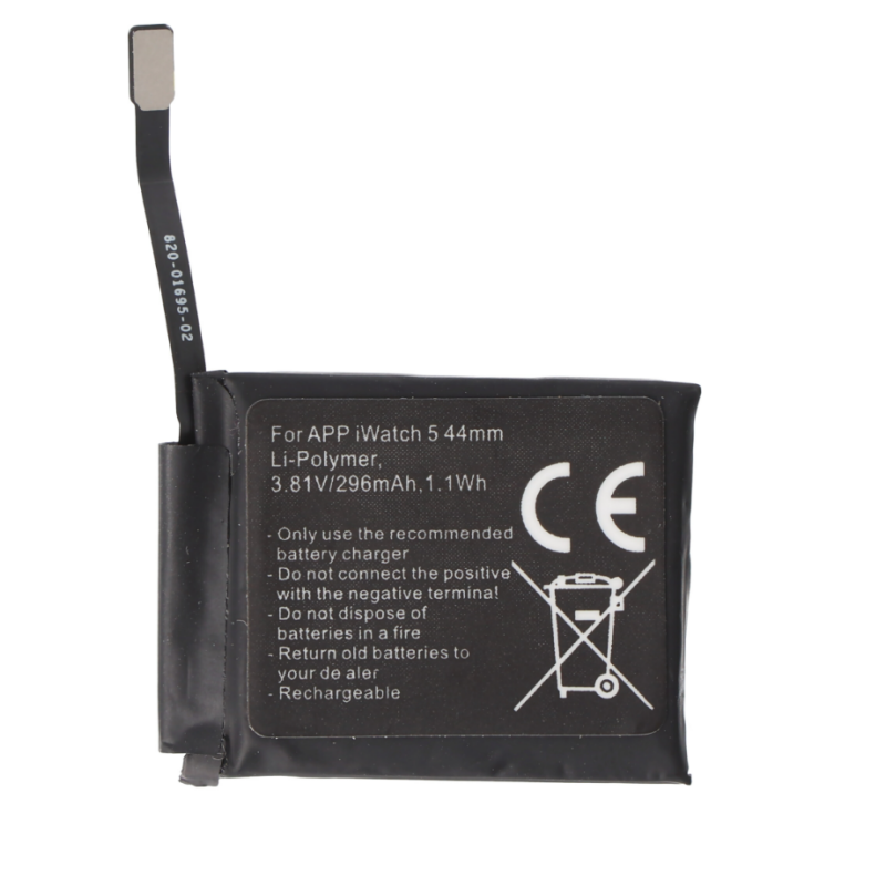 RHINO POWER HIGH QUALITY Replacement Battery only suitable for Apple Watch 5 44mm, A2181, A2157, Li-Polymer, 3.81V, 296mAh, 1.1Wh, built-in, without tools
