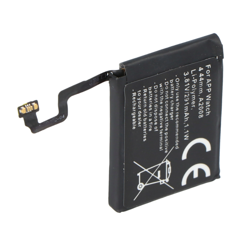 RHINO POWER HOCHWERTIGER Ersatzakku passend für Apple Watch 4 44mm, A2008,S4 A2059, Li-Polymer, 3,81V, 291mAh, 1,1Wh, eingebaut, ohne Werkzeug