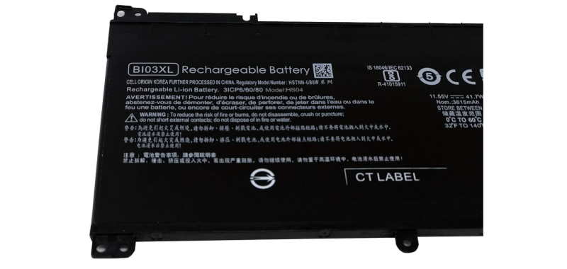 BI03XL Batería para portátil RHINO POWER ON03XL compatible con HP Pavilion X360 13-U M3-U M3-U001DX M3-U103DX 13-U100TU 13-U100TU Stream 14-AX 14-ax010wm 14-ax020wm 14-ax030wm Series HSTNN-UB6W 41.7Wh 11,55 V