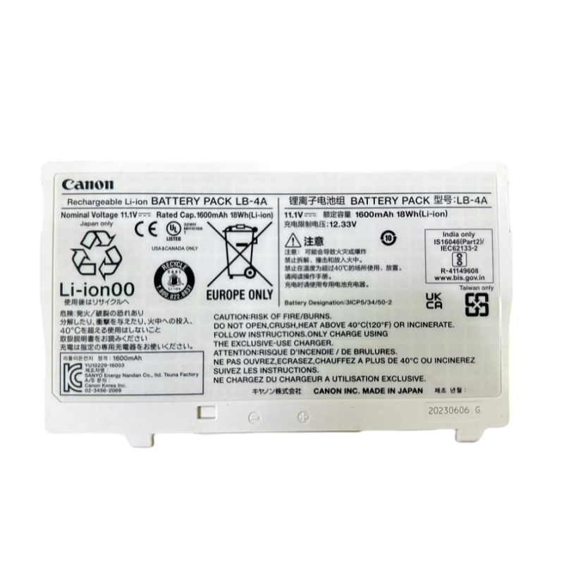 LB-4A RHINO POWER HIGH QUALITY REPLACEMENT BATTERY for CANON LB-4A CXDI-710C Medical Tablet Battery 11.1V 1600mAh/18Wh