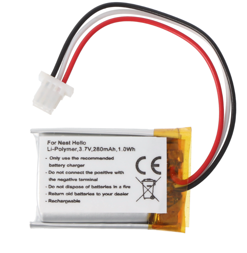 RHINO POWER HOCHWERTIGER Ersatzakku passend für Google Nest Hello Smart Wi-Fi Video Doorbell, NC5100US, Li-Polymer, 3,7 V, 280 mAh, 1,0 Wh