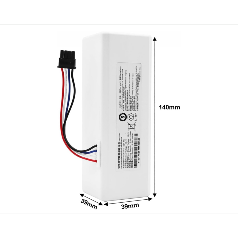 RHINO POWER High Quality Robot Vacuum Battery. Compatible for Xiaomi Mijia 1C STYTJ01ZHM Robot Vacuum Mop Cleaner Accessories Parts, Battery for Sweeping Robot 12800mAh