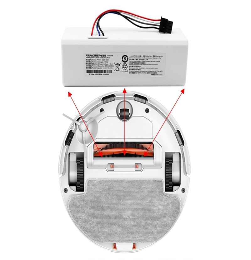 RHINO POWER High Quality Robot Vacuum Battery. Compatible for Xiaomi Mijia 1C STYTJ01ZHM Robot Vacuum Mop Cleaner Accessories Parts, Battery for Sweeping Robot 12800mAh