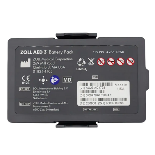 8000-000696 RHINO POWER HIGH QUALITY BATTERY for ZOLL AED 3 Battery LIMNO2 (Lithium Manganese Dioxide Battery Pack) 12V 4.2Ah
